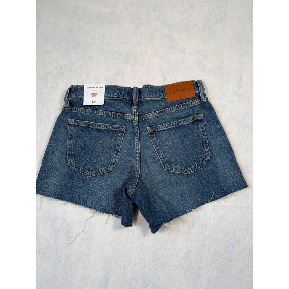 Lucky brand High Rise 4 Inch Mom Shorts Floral Embroidered Denim Size 4/27 retro - Picture 6 of 9